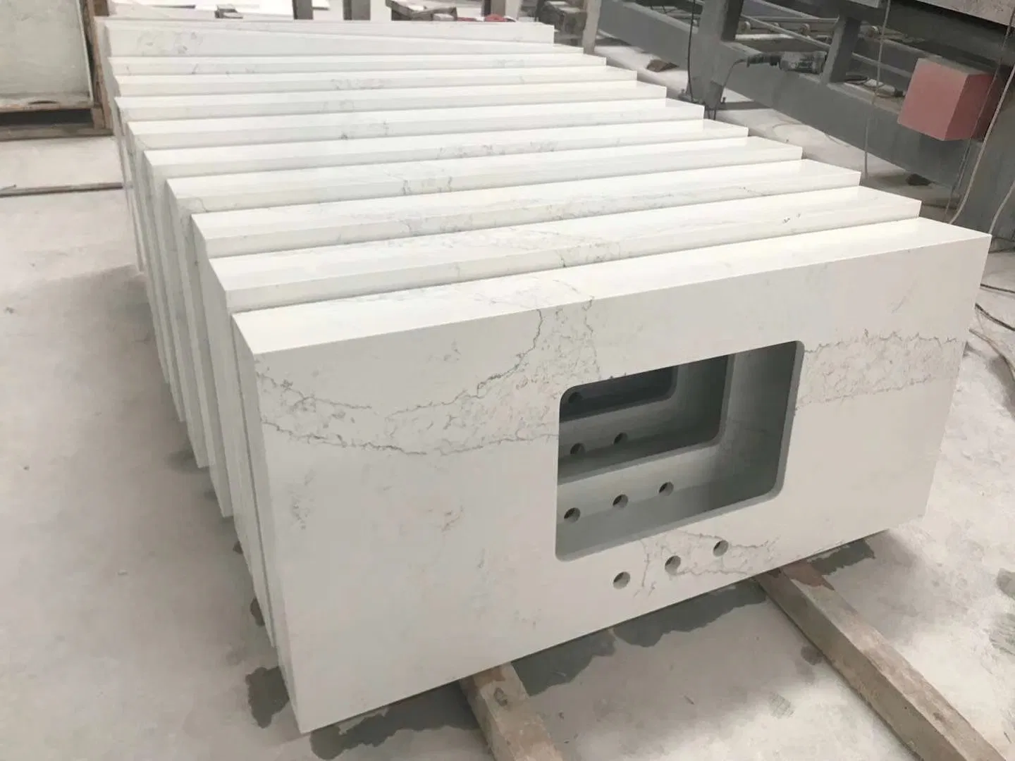 Copy Granite Stone Quartz Vanity Top Countertop for Hotel Projects