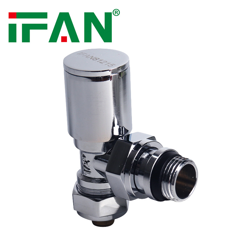 Ifan ASTM A312 Chrome Plated Brass Radiator Valve 1/2'' Radiator Angle Valve Slivery Radiator Valve