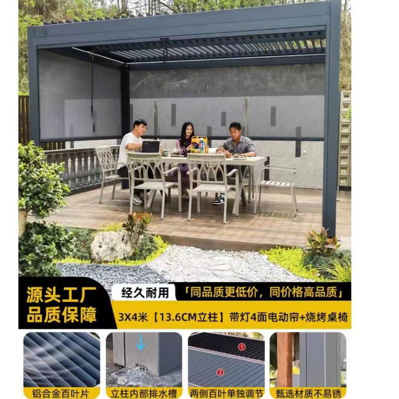 Low-Price Electric Remote-Controlled Sunshade Roller Blind, Safe and Heat-Insulating, High-Quality Aluminum Alloy Canopy