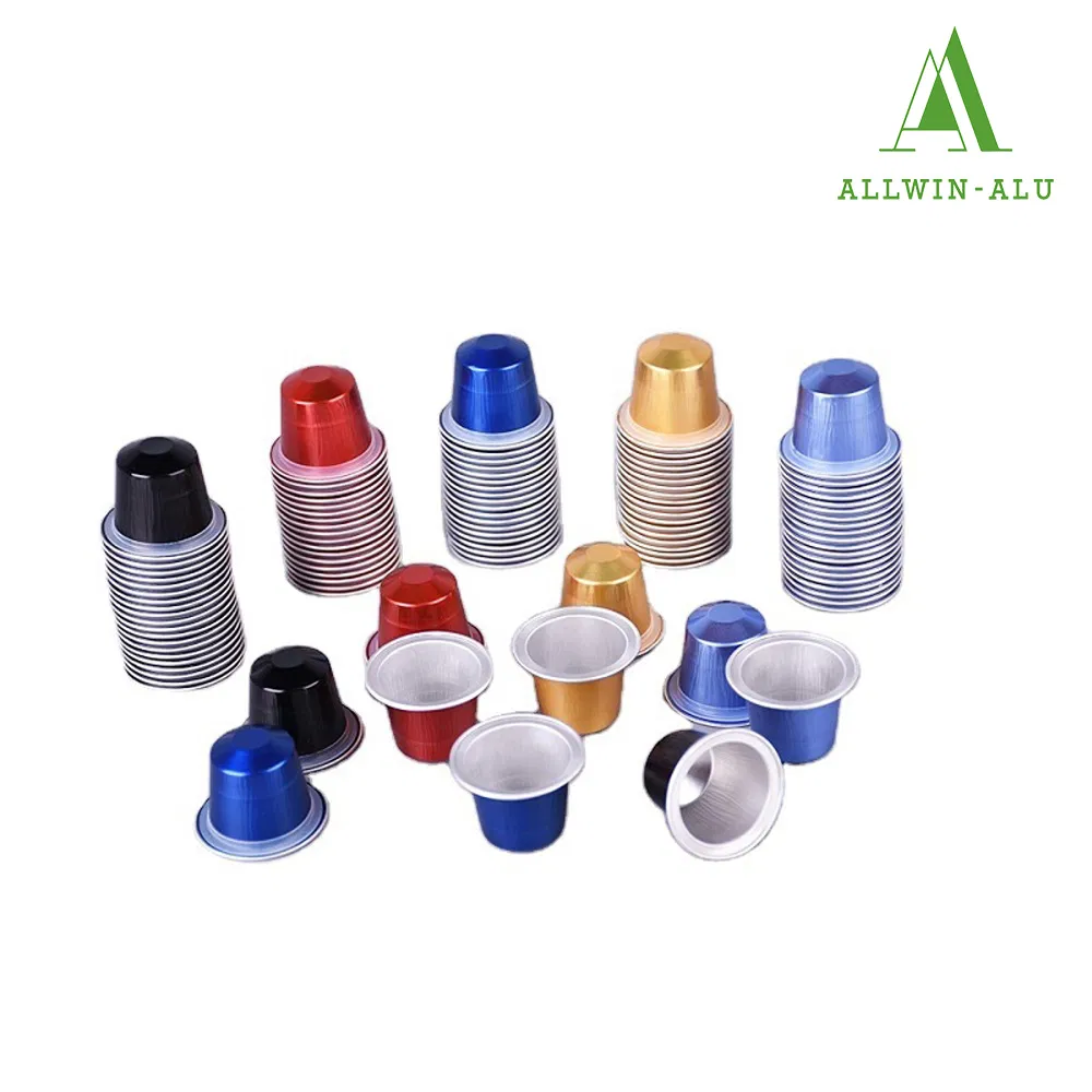 Coffee Maker Biodegradable Empty Coffee Capsules with Sticker Coffee Foil Container Nespresso Coffee Pod