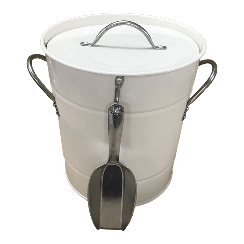 Classic Galvanized Stainless Steel Double Walled Ice Bucket with Lid and Scoop