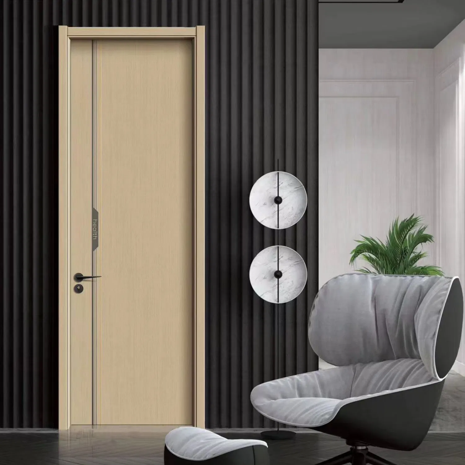Affordable WPC Door with 5mm Deep Steel Embossing and Style
