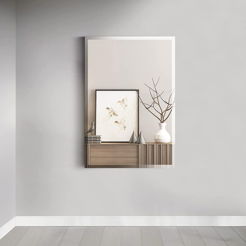 4 5 6mm Clear Frameless Round Rectangle Oval Shape Clear Tinted Edge Beveled Round Edge Silver Mirror for Bathroom, Living Room Decorative