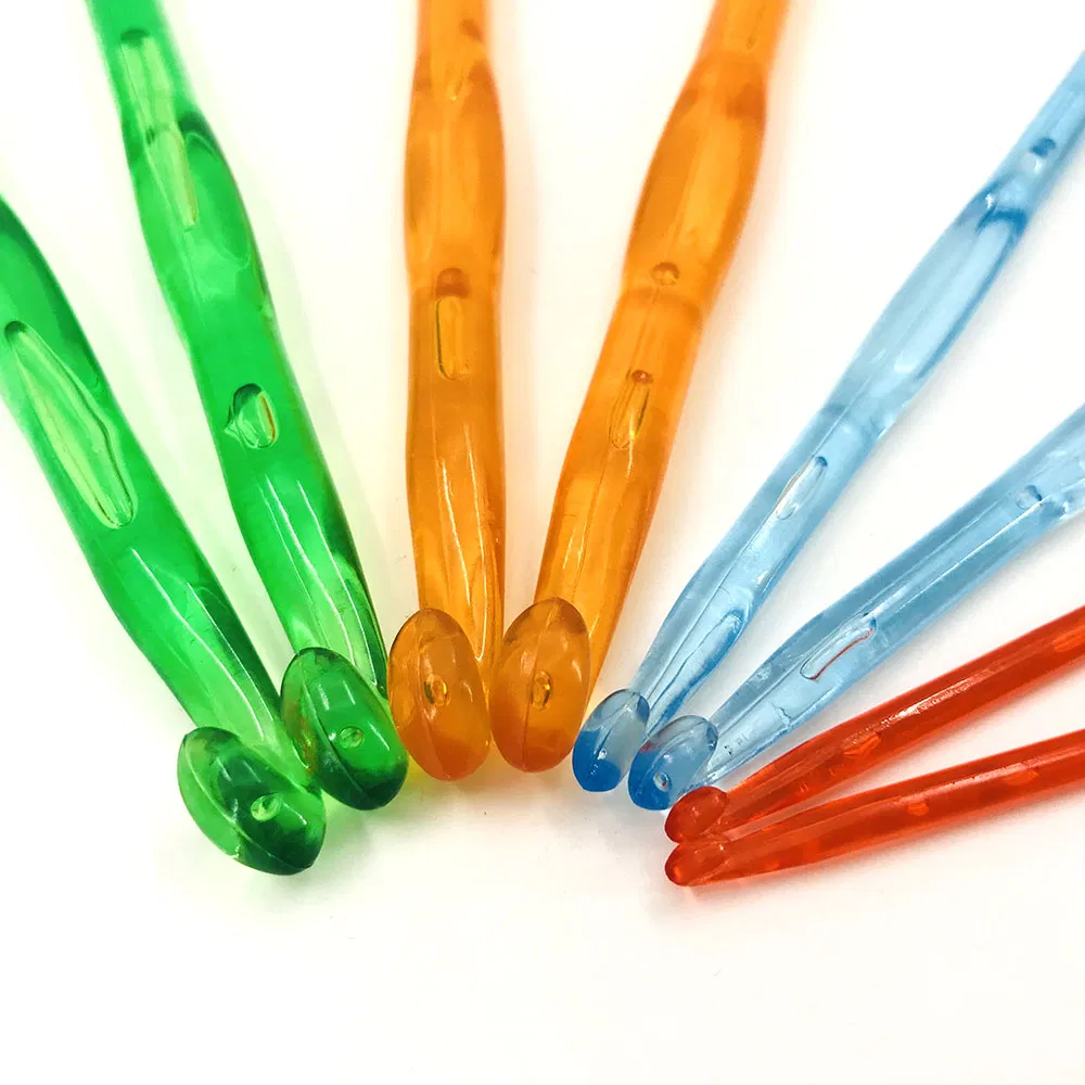 Multicolor Plastic Handle Ergonomic Crochet Hook Set Crochet Yarn Needles High Quality Good Use Knitting Needle