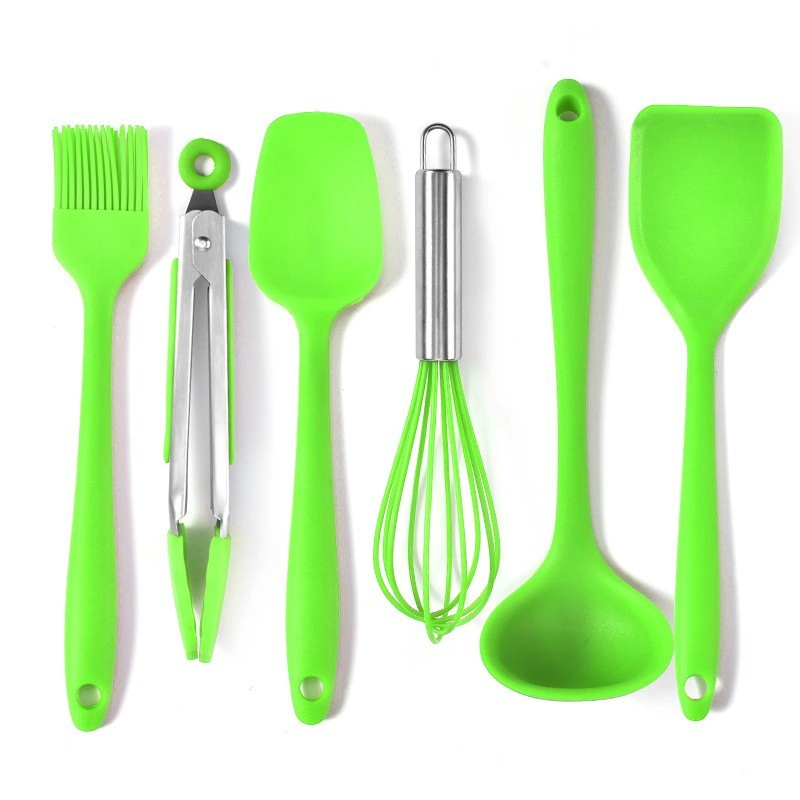 Heat Resistant Food Grade Silicone Kitchen Cooking 6 Pieces Accessories Tools