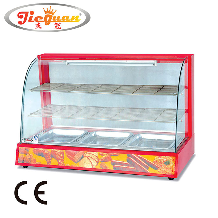 New Good Quality Glass Commercial Convenience Store Hot Food Showcase Party Warmer Display Cabinet Snack Food Shop Factory Cheap Price