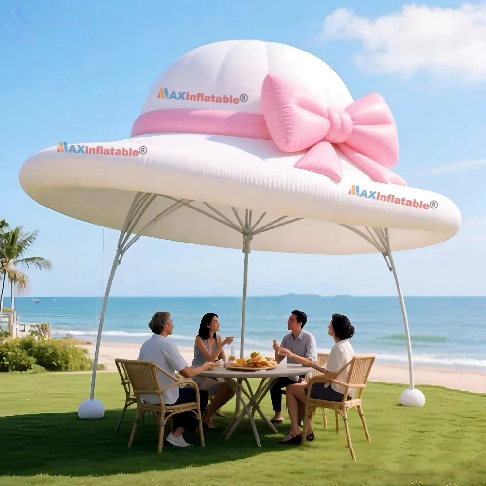 Dreamy Inflatable Bowknot Hat Tent for Beach Fun