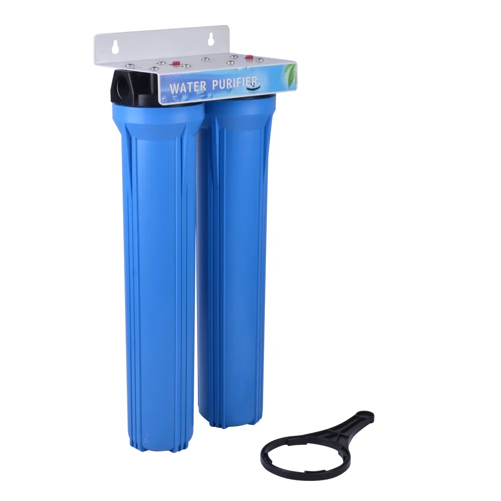Double 20 Inch Blue Slim Pipe Filtration Water Filter
