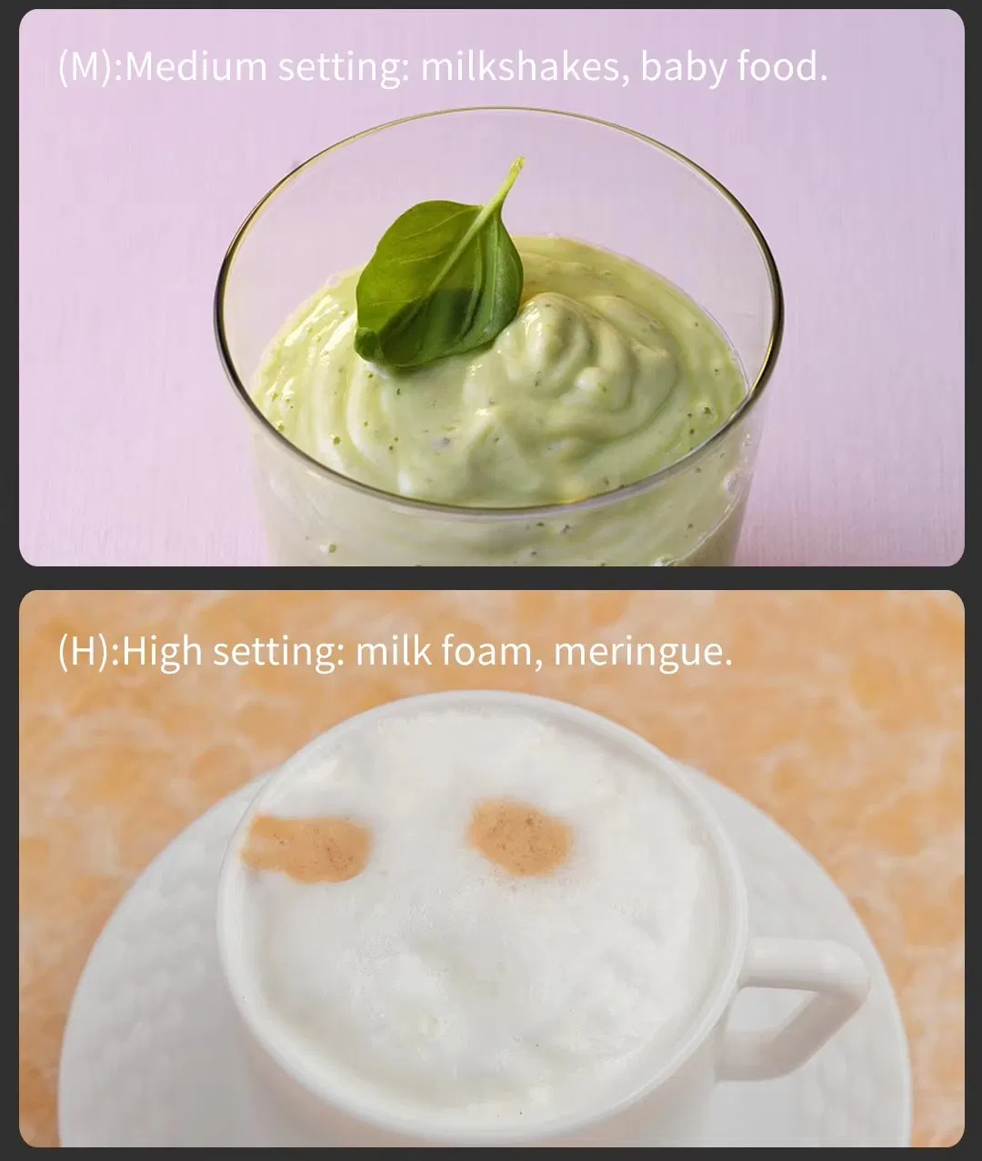 Professional Milk Frother with 3 Modes - Dual-Layer Food-Grade Whisk USB-C Portable Electric Milk Frother for Coffee/Latte