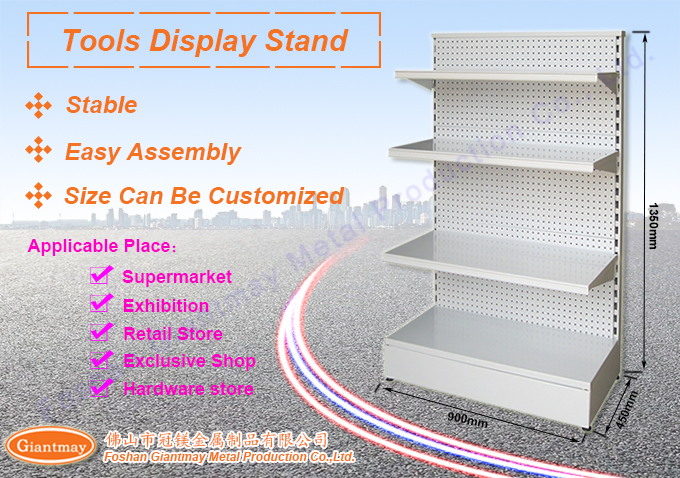 Double Side Large Capacity Modern Custom Pegboard Metal Stand Hardware Display