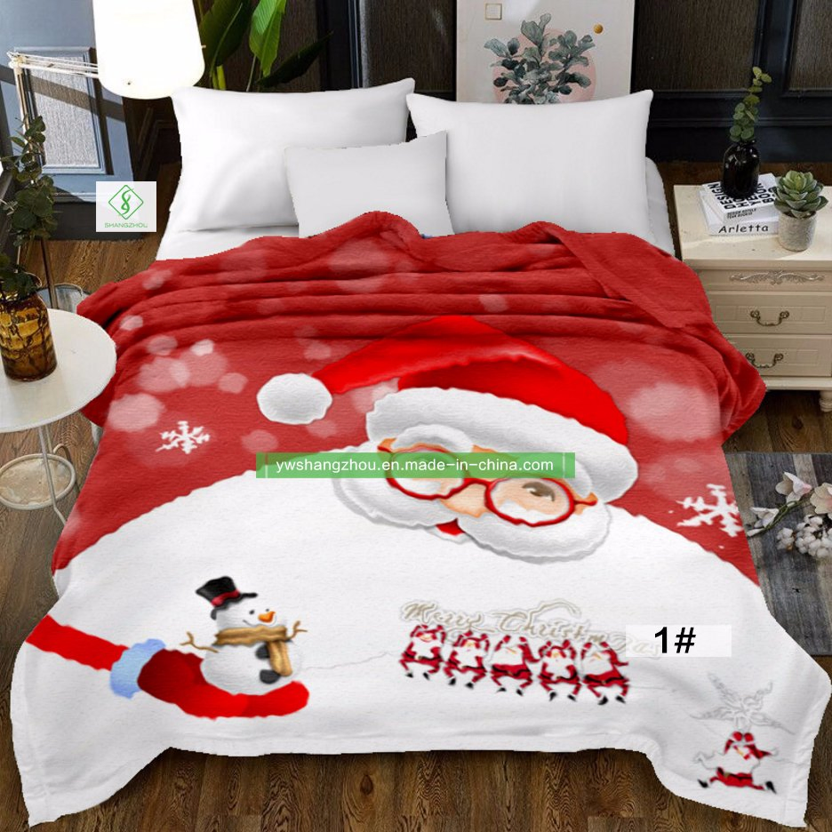 Printed Flannel Christmas Presents Thickened Soft Quilt Single Sided Blanket