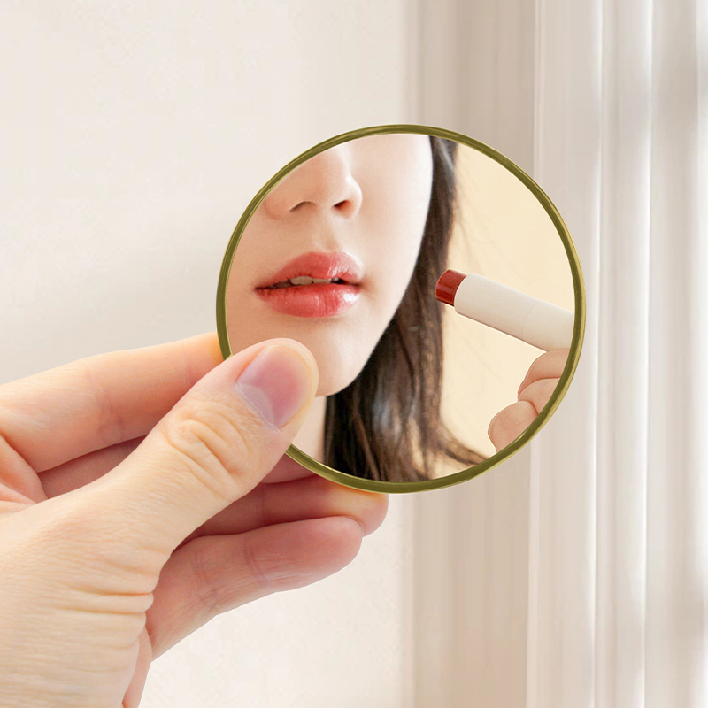 Zinc Alloy Luxury Black Cute Wholesale Small Makeup Mirror Metal Gold Storage Mini Round Cosmetic Mirror