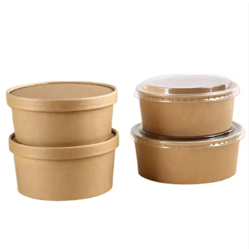 Disposable Waterproof Greaseproof Kraft Paper Salad Box