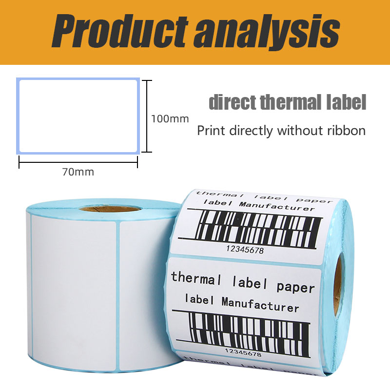 Custom Adhesive Thermal Labels 70X100mm for Printing Needs
