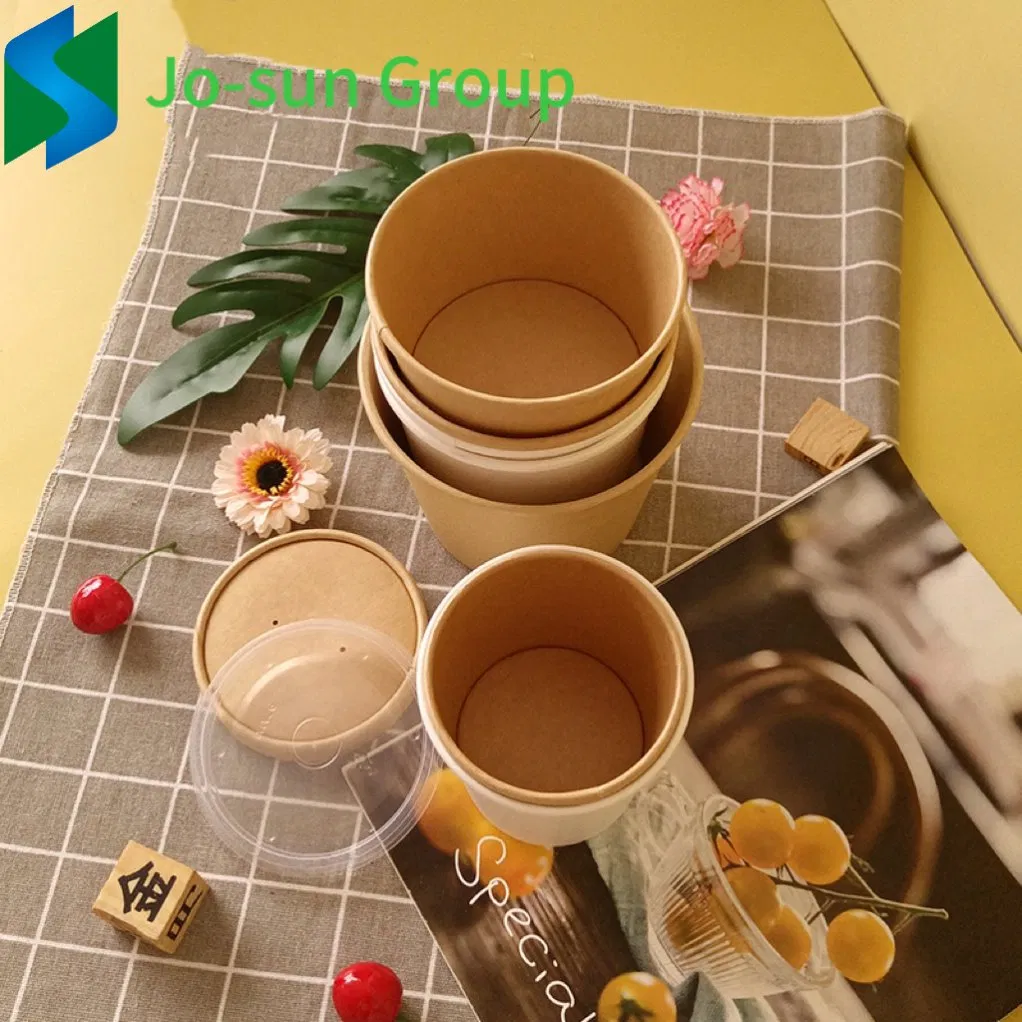 Jo-Sun 8 Oz 12 Oz 16 Oz 32 Oz with Coating Kraft Brown Bucket with Lids