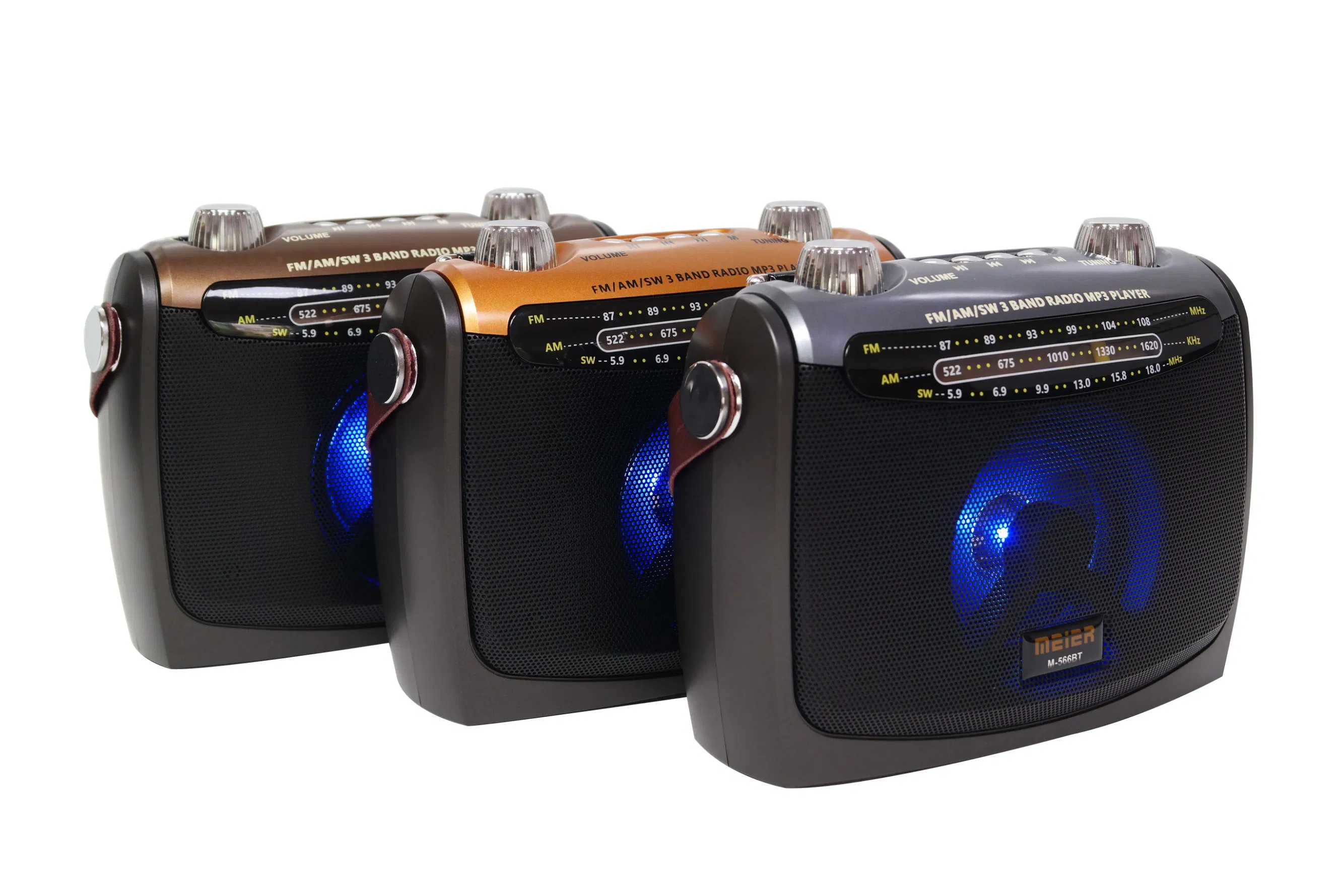 Solar MP3 Portable 3-Band Am FM Sw Radio, TF Card and MP3 Player, Rechargeable Speaker, Bluetooth Retro Design Bluetooth, Consumer Electronics Meier M-566bt