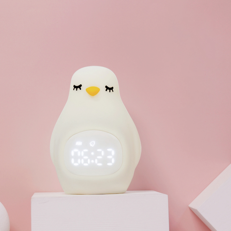 Touch Control Silicone Night Light Penguin Alarm Clock