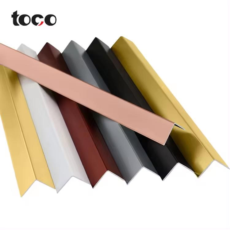 Modern Popular L-Shaped Stainless Steel Tile Edge Trim Metal Profiles Transition Strips