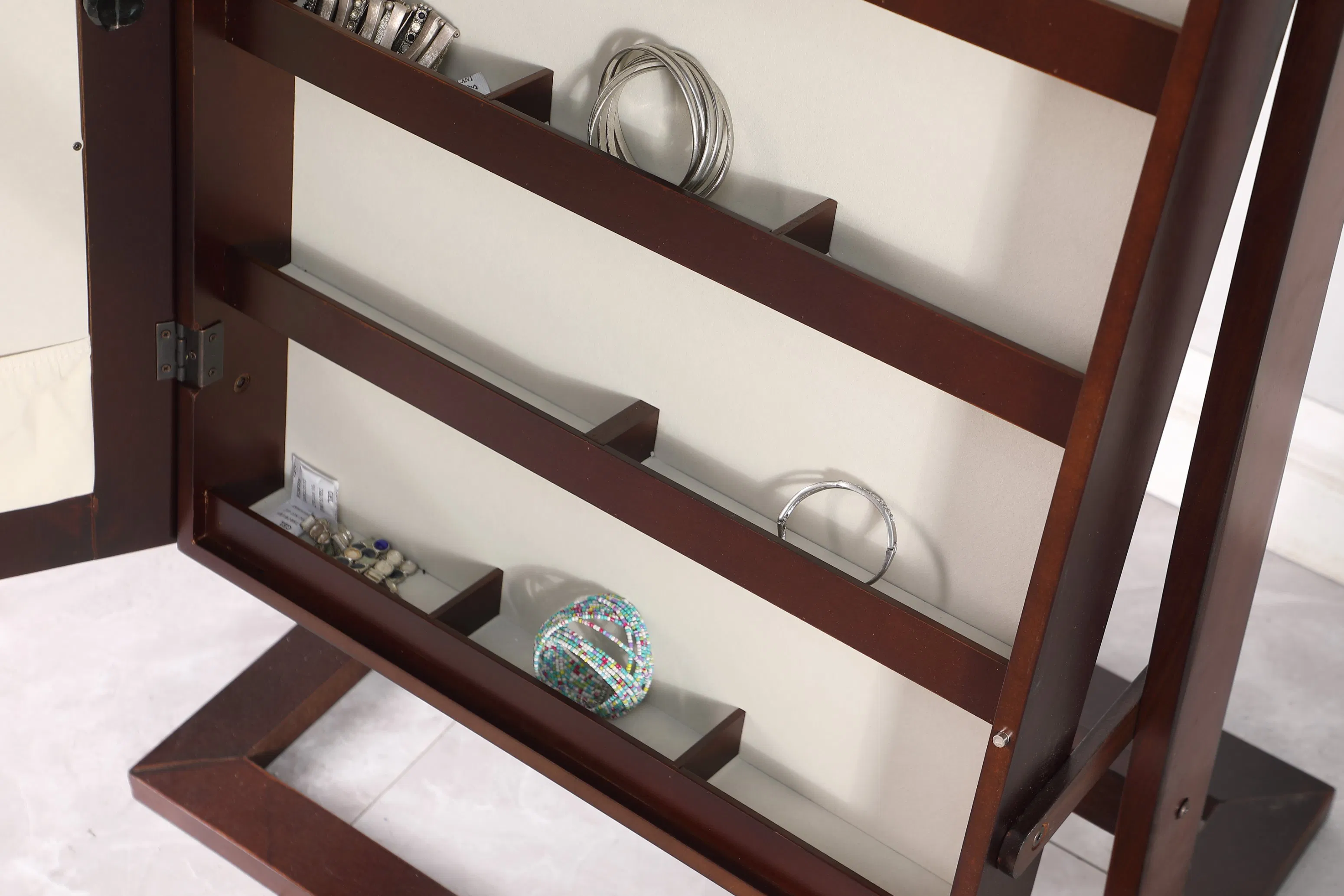 Jewelry Cabinet Mirror Storage Mirror Make up Mirror Dress Mirror OEM ODM Brown Storage Mirror