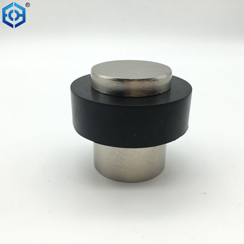 Silver Finish Aluminum Door Stop Flat Top Floor Mounted Door Stopper