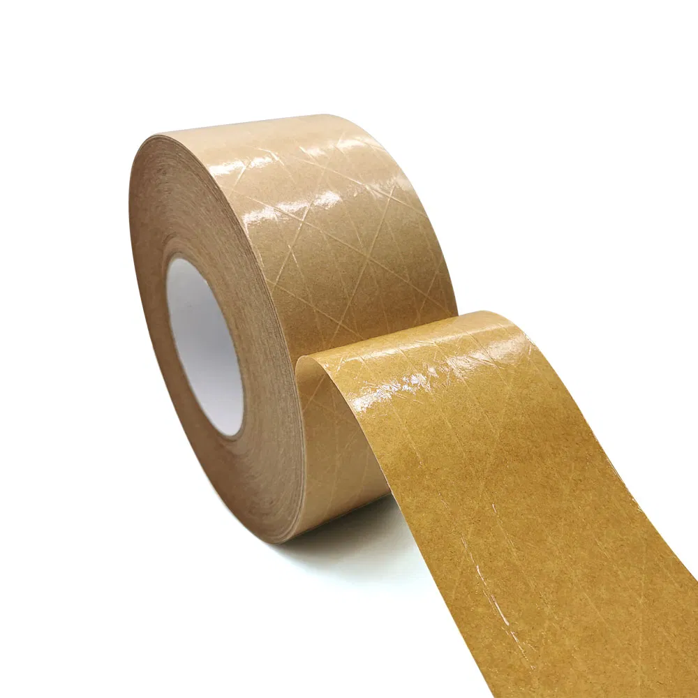 Self Adhesive Fiber Reinforced Crepe Kraft Gum Paper Packing Tape