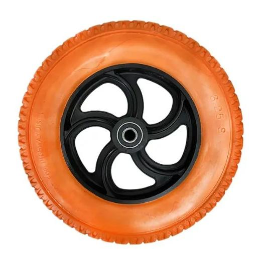 12 Inch Solid Rubber Wheelchair Driving Wheel with Keyway Bearing for Elderly Bicycles Electric Shopping Cart