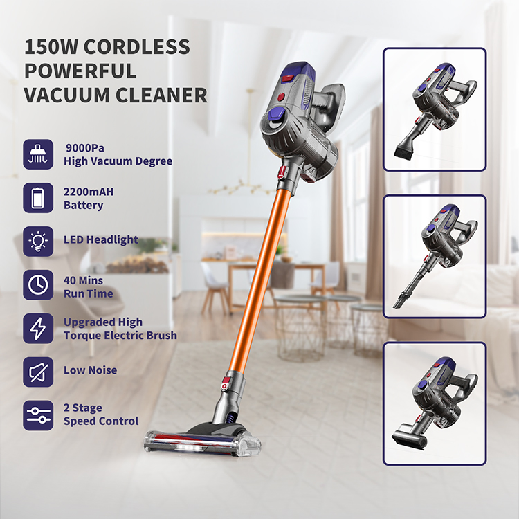 Wet and Dry Portable Wireless Battery Stick Upright Cordless Vacuum Cleaner for Car