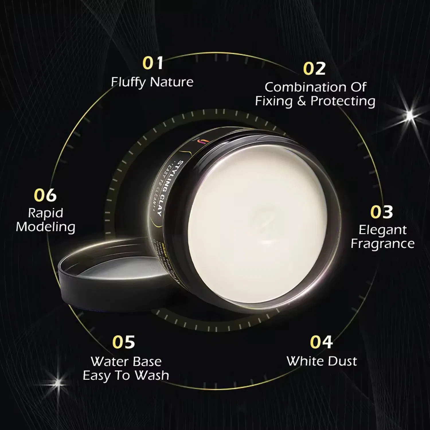 Matt Finish Strong Hold Professional Hair Styling Mud Hair Clay Logo