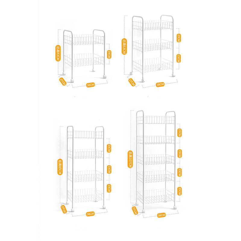 Wholesale Simple Bookshelf Snack Storage Storage Organization Floor Multi-Layer Trolley Dormitory Rack