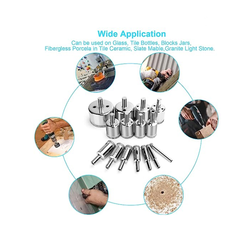 Diamond Drill Bits for Ceramic Diamond Hole Saw Drill Bit Set Kit Premium Glass Drill Bit