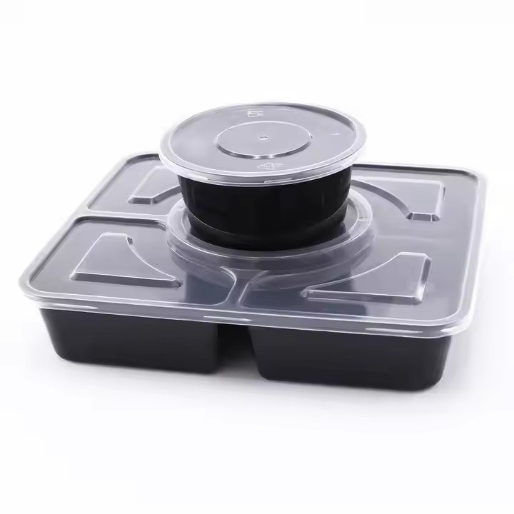 Compartmental Restaurant PP Food Containers Disposable Plastic Lunch Box