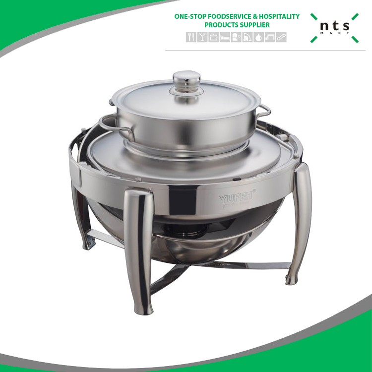 Elegant Gold Trimmed Roll Top Buffet Chafer Dish for Catering