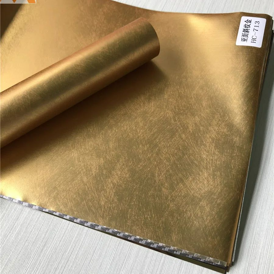 Matte Metallic Paper Metal Color Decorative PVC Film for Door Edge Banding