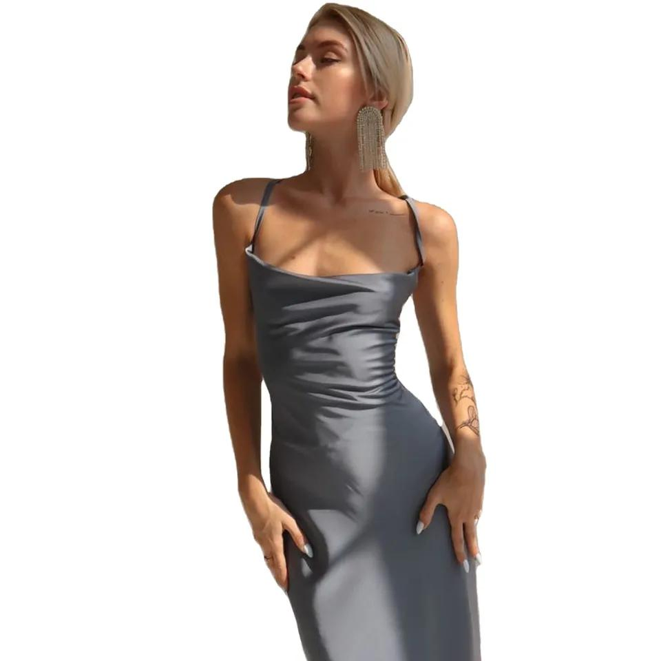 2025 Fashion Silk Slip Dress with 19mm 22mm 25mm Satin Fabric Luxury Fashion