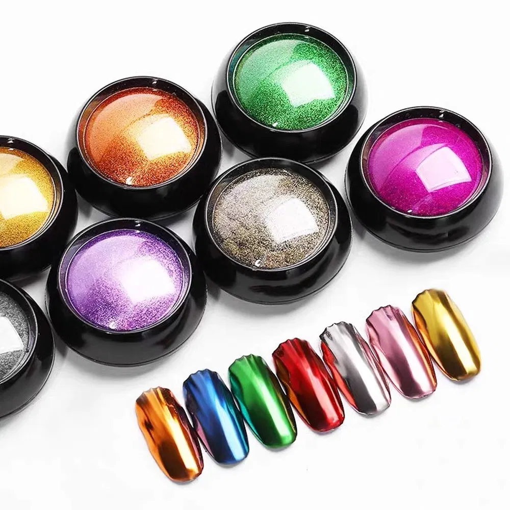 Chrome Nails Powder Nail Art Mirror Glitter Colorful Aurora Pearl Dust Magic Metallic UV Gel Polish Mirror Powder