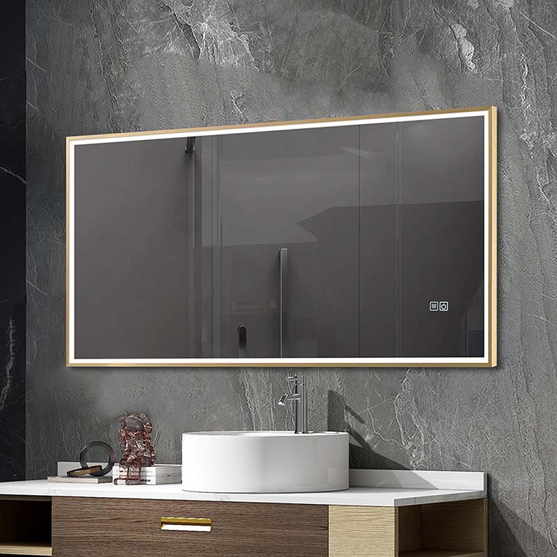 Premium Aluminum Frame Smart Illuminated Defogging Bathroom Mirror