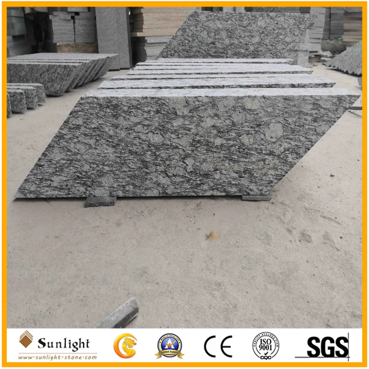Cheap Grey Sea Flower Granite Stone Rhombus Paving Stones for Landscape