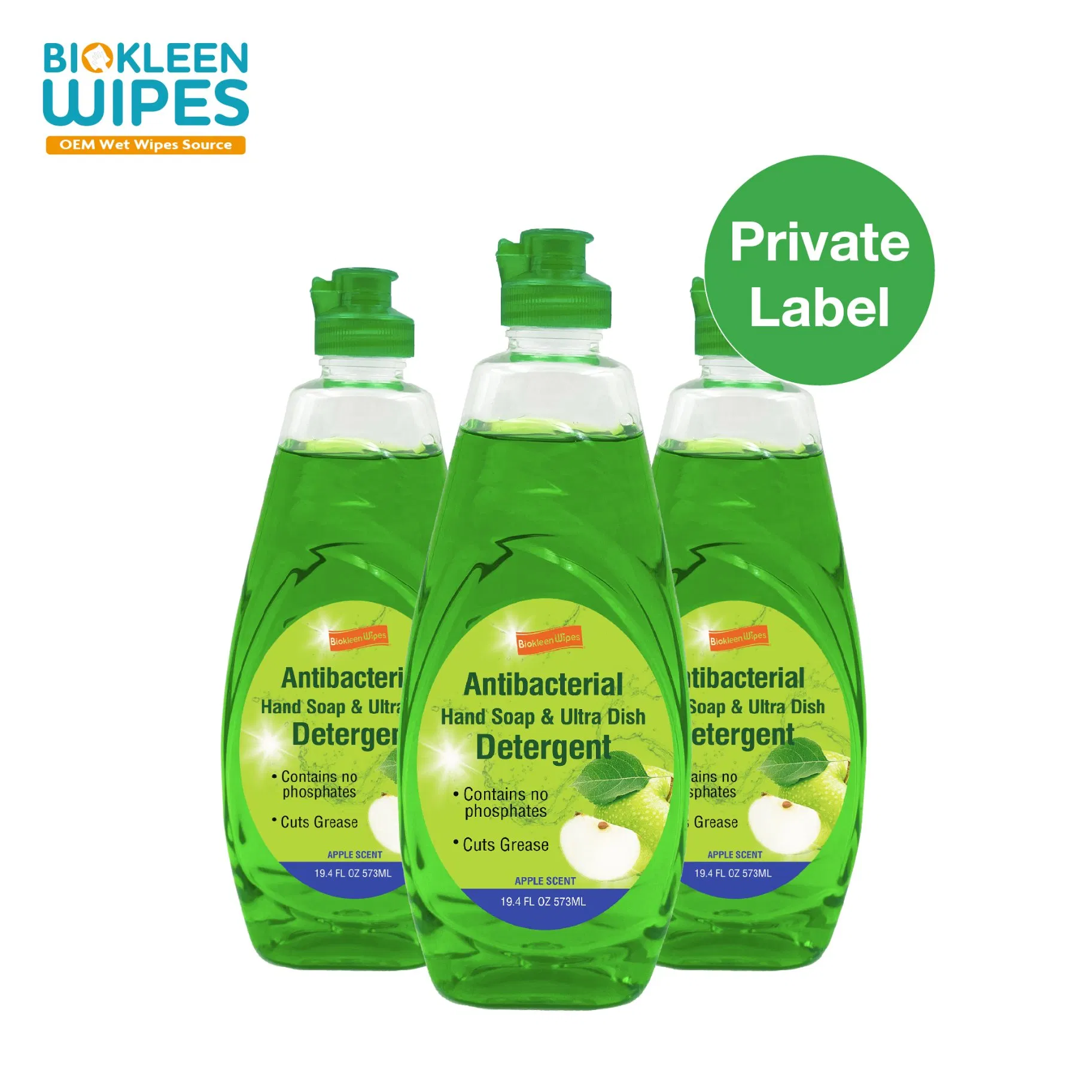 Biokleen Custom 96% USDA Stranded 19.4FL Oz 573ml Lemon Orange Scented Dishwashing Liquid Dish Soap Detergent