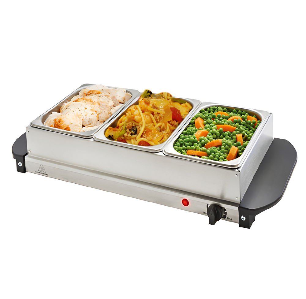 300W 2.5L*3 Counter Top Factory Direct Chafing Dish Stainless Steel Buffet Stove