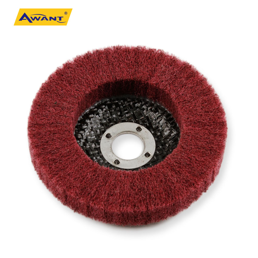 4 Inch Red Effective Abrasive Non Woven Flap Wheel for Metal Wood