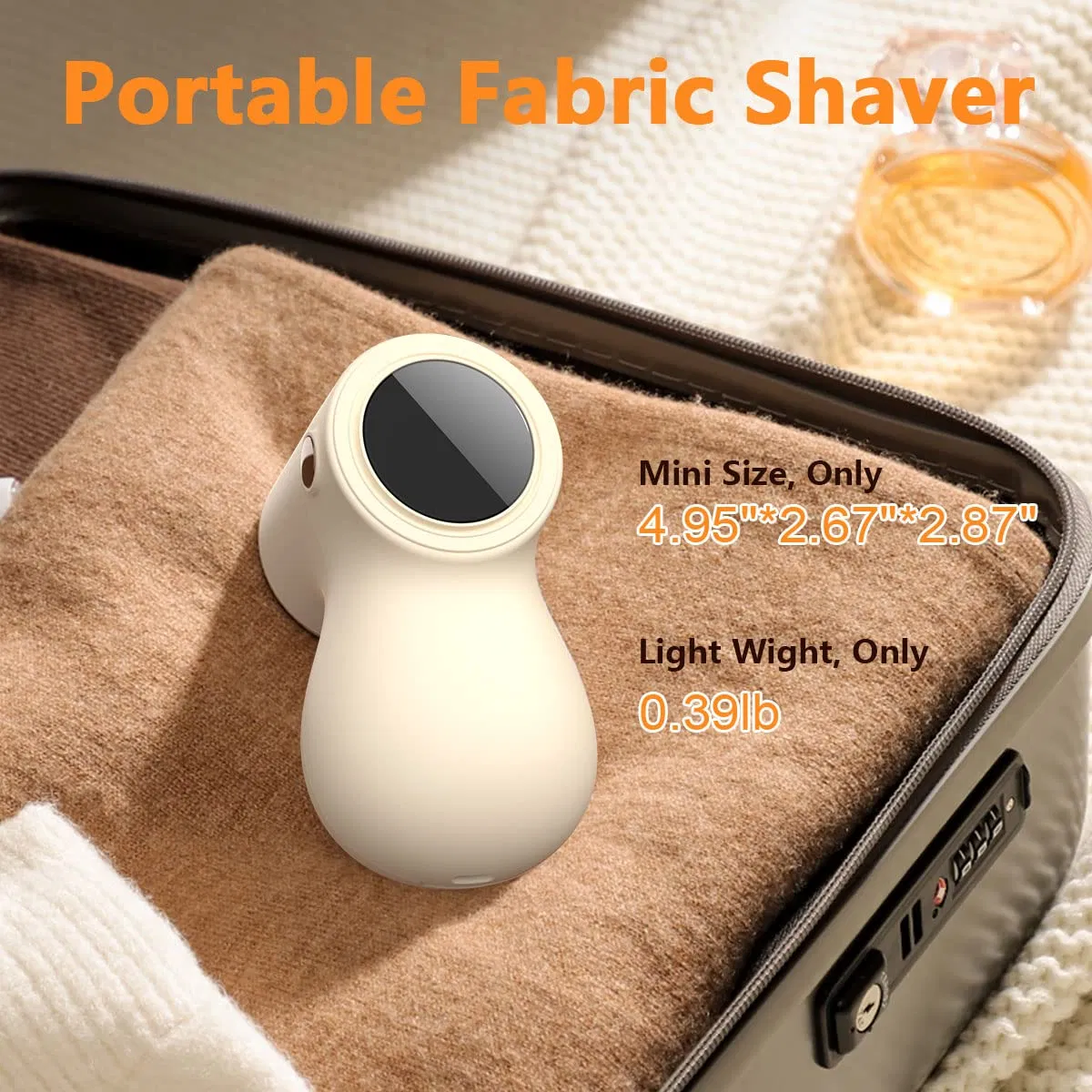 Stainless Steel 6-Leaf-Blades Electric Digital Display 3-Speeds Rechargeable Fabric Shaver Lint Remover
