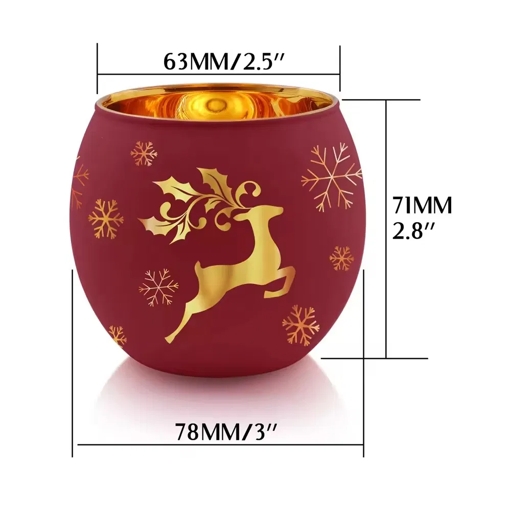 Customize Christmas Gift Candle Holders Hollowed-out Candle Cups Glass Tea Light Candle Jar Christmas Holiday Decorations