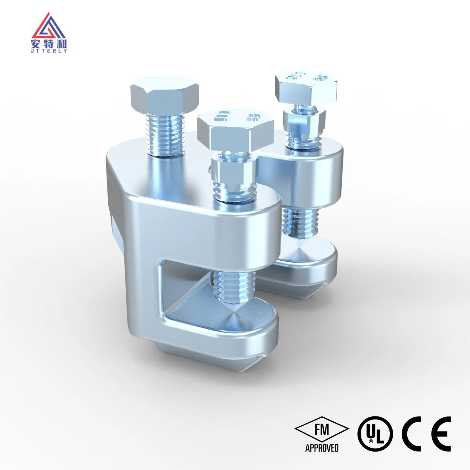 UL CE FM Certified Ductile Iron Qt450 Electro-Galvanized Beam Adaptor Factory Direct for Heavy Duty Structural Bracing