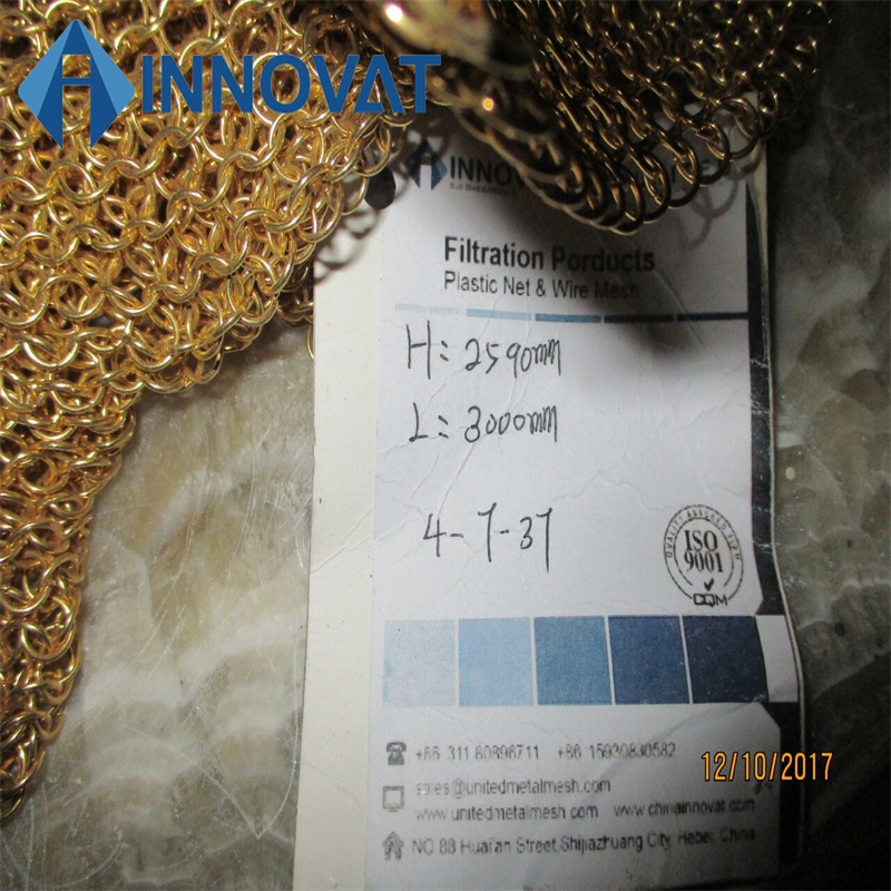 Ss Chainmail Ring Drapery Mesh with Metallic Colors, Decorative Ring Mesh Curtain/Carbon Steel Curtain, Stainless Curtain, Golden Curtain, Copper, Brass Curtain