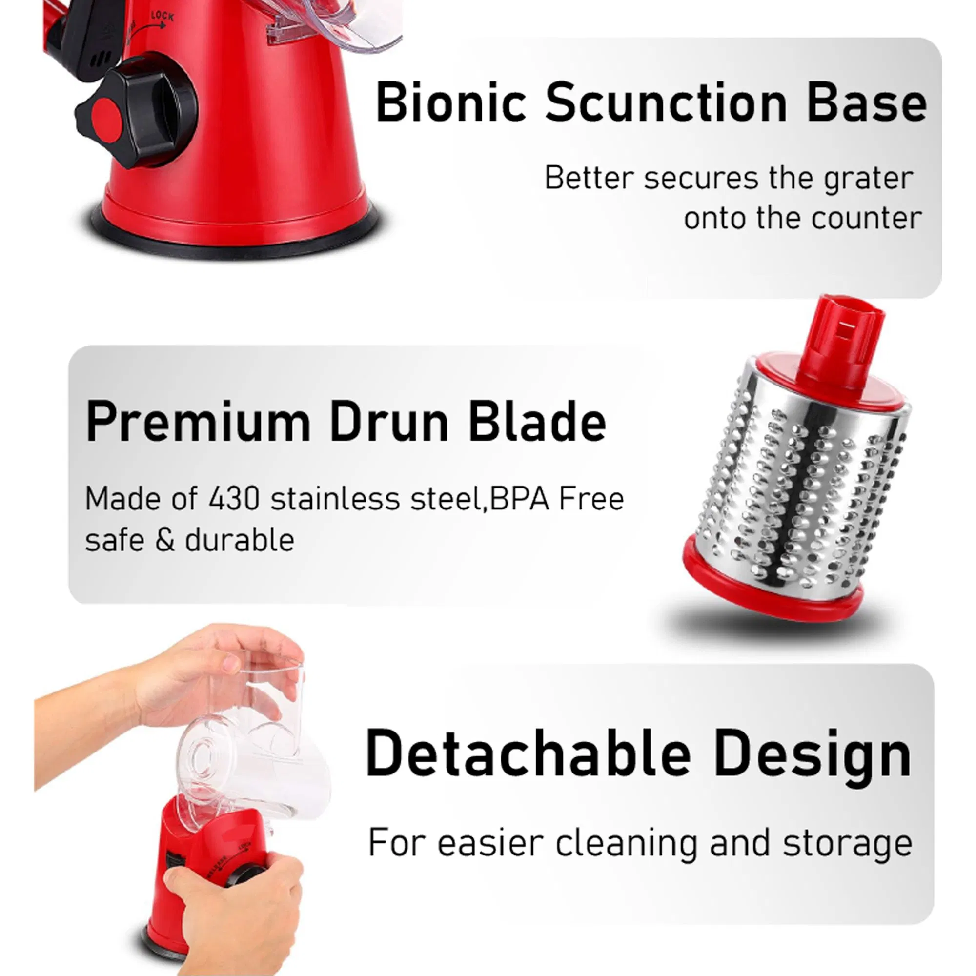 Вращающаяся тёрка для сыра и овощей 3 в 1