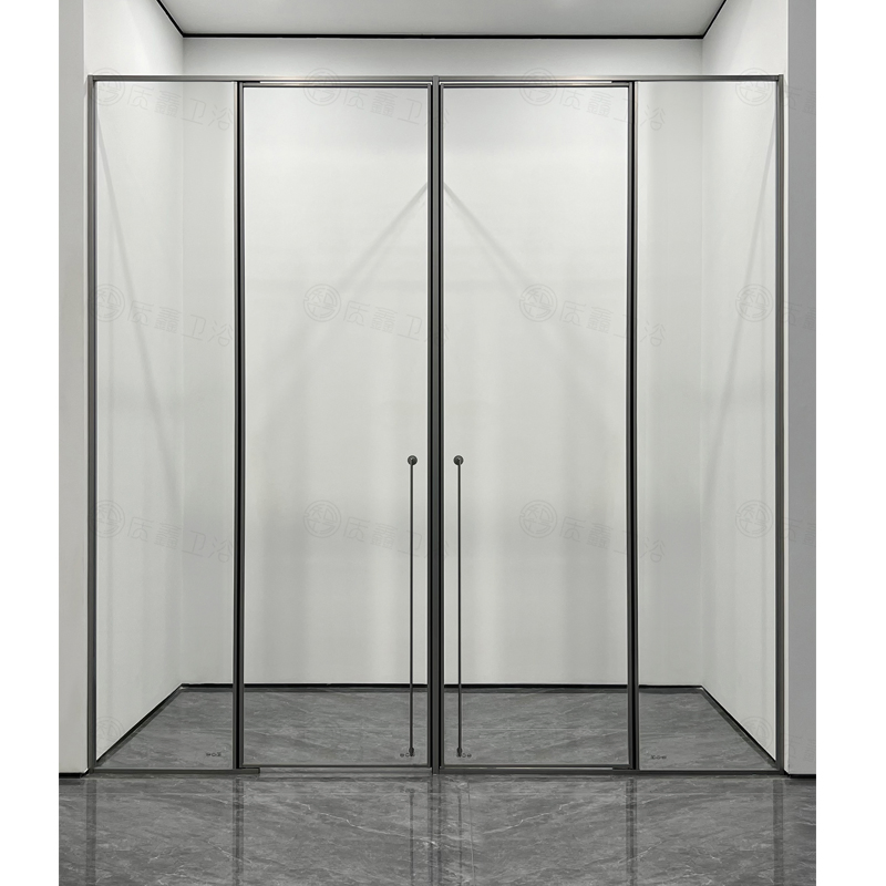 Aluminium Alloy Frame Sophisticated Sliding Door Shower for Study / Bathroom with Tempered Frosted Glass Design