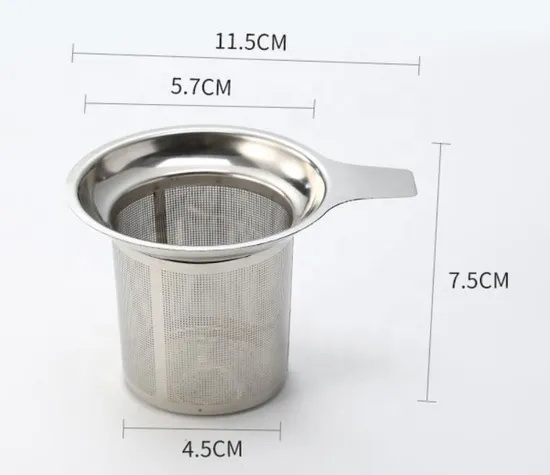 Custom Logo Food Grade Double Handle Loose Leaf Brewing Basket Tea Strainer