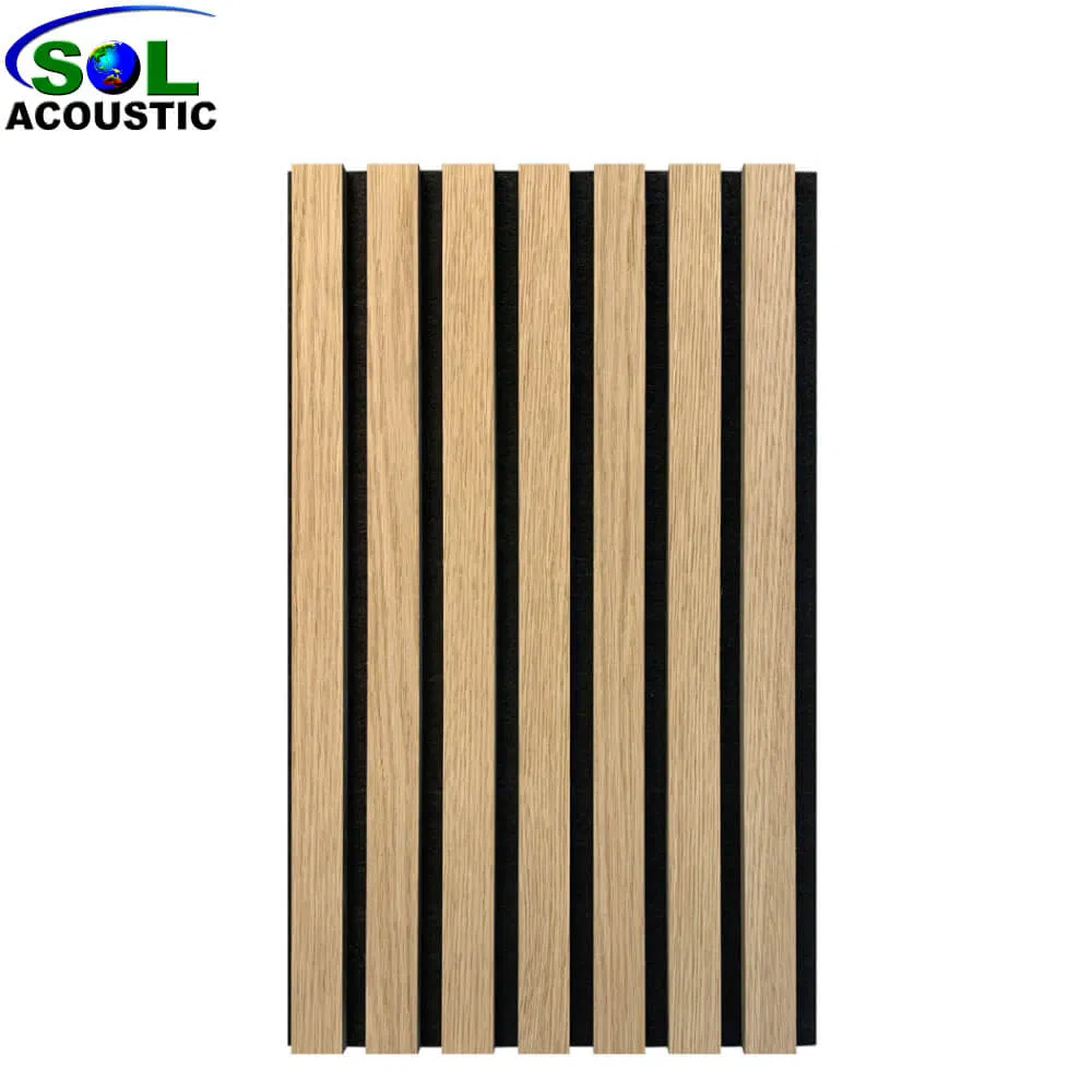 Sol Acoustic Wall and Ceiling Slatted Pet Wooden Veneer Slat Acoustic Panel