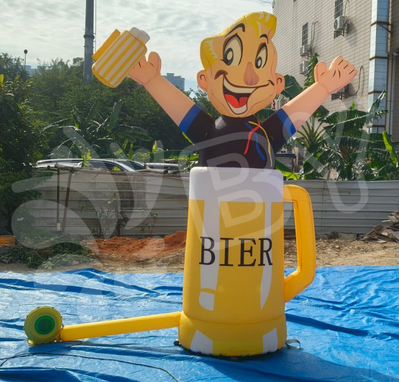 Advertising Inflatable Abraham Cartoon Stand on Beer Cup to Netherlands