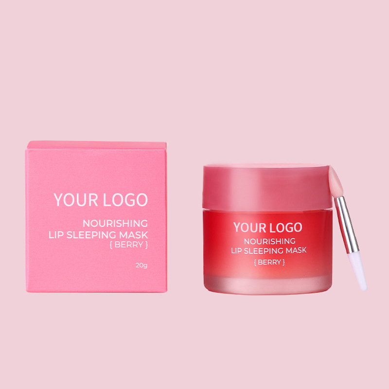 Private Label Moisturizing Strawberry Lip Sleeping Mask Whitening Lightening Hydrating Lip Balm Cream Lip Care